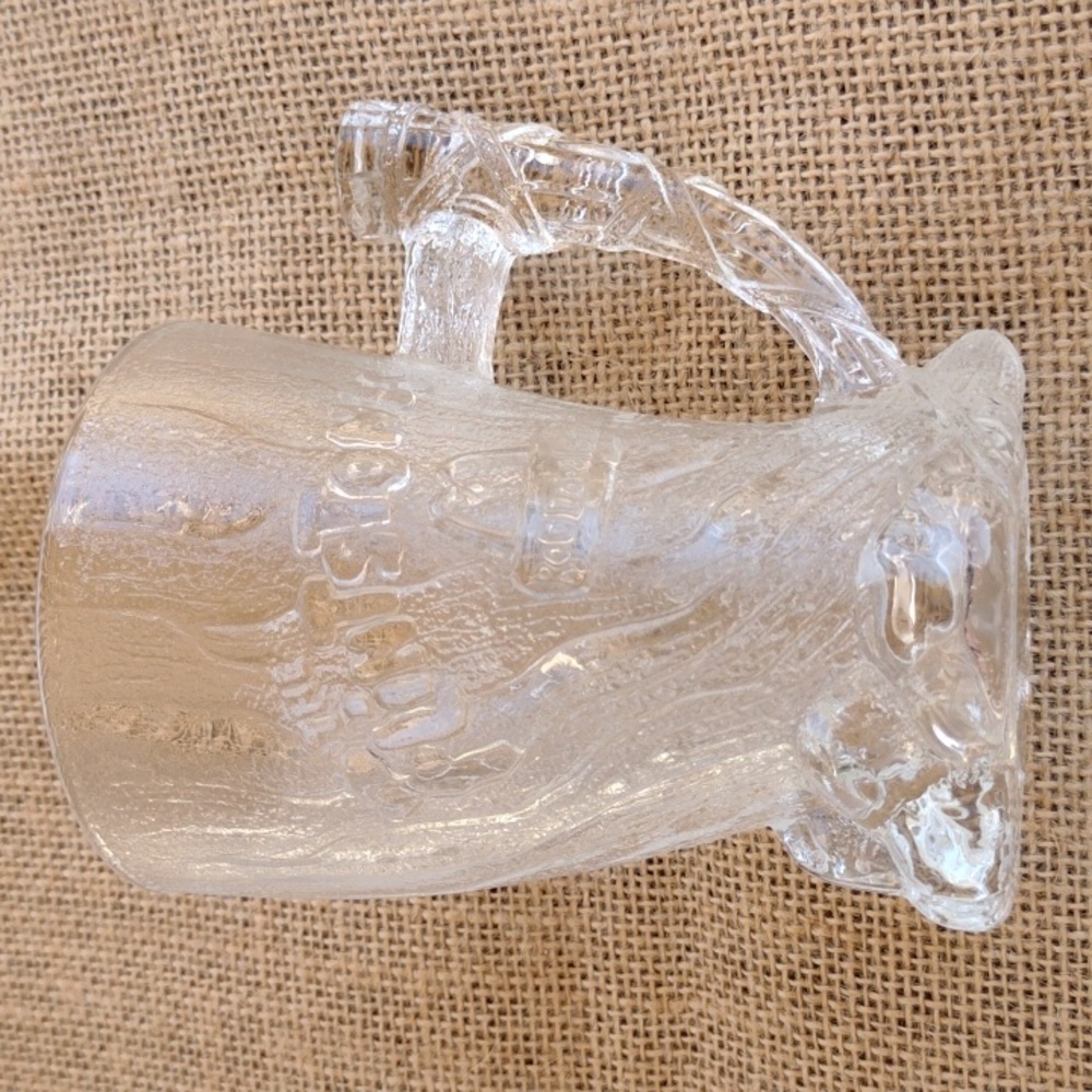 Vintage McDonald's Glass Flintstones Mammoth RocDonalds 3D Mug b530
